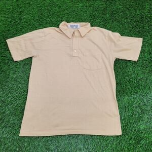 Vintage 90s MOD Preppy Polo Shirt Medium 20x26 Beige USA